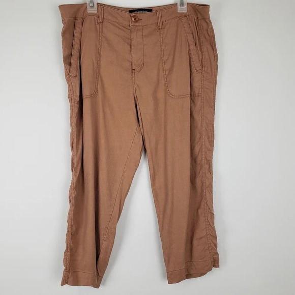 Liverpool Kinley Crop Linen Blend Pants - Picture 1 of 6